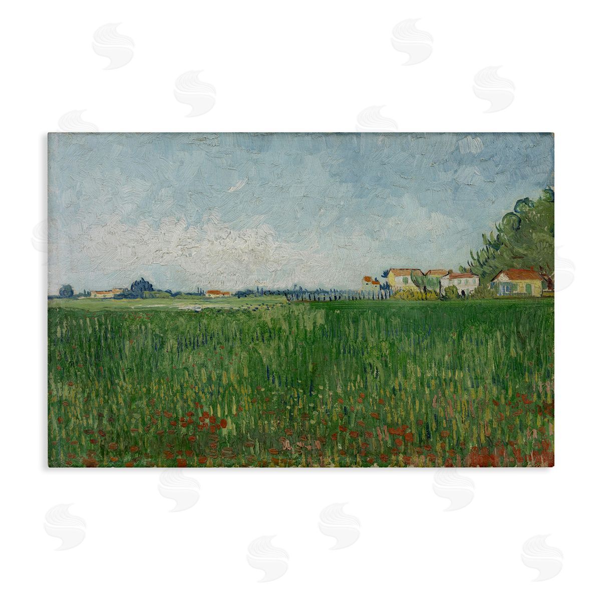 one1000paintings Van Gogh Field with Poppies Canvas Wall Art Print