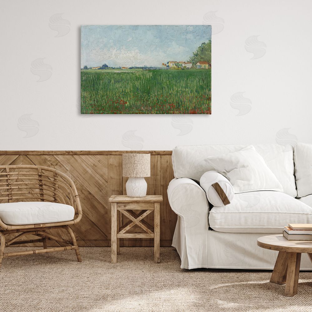 one1000paintings Van Gogh Field with Poppies Canvas Wall Art Print in Room
