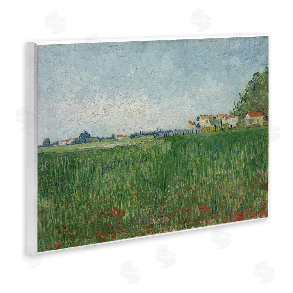 one1000paintings Van Gogh Field with Poppies Wooden Wall Plaque Art Print