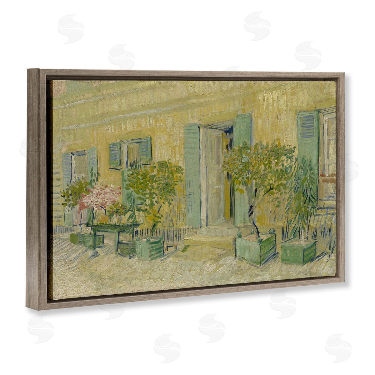 one1000paintings Van Gogh Classic Restaurant Brown Floating Frame Canvas Wall Art Print