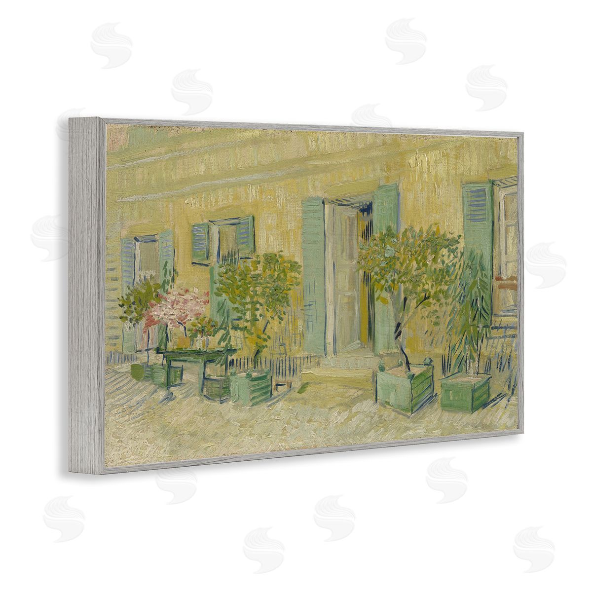 one1000paintings Van Gogh Classic Restaurant Gray Framed Giclee Wall Art Print