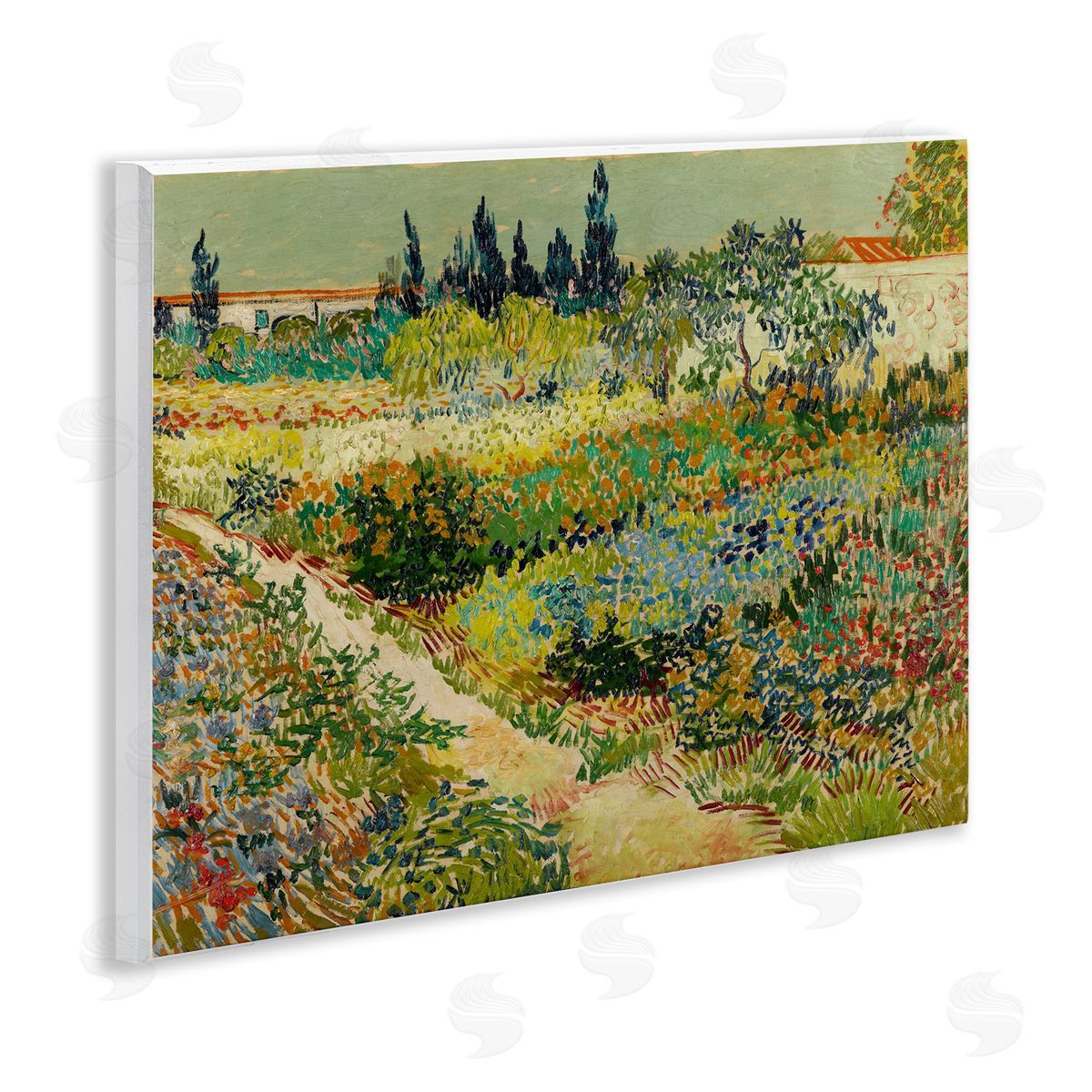one1000paintings Van Gogh Garden at Arles Wooden Wall Plaque Art Print