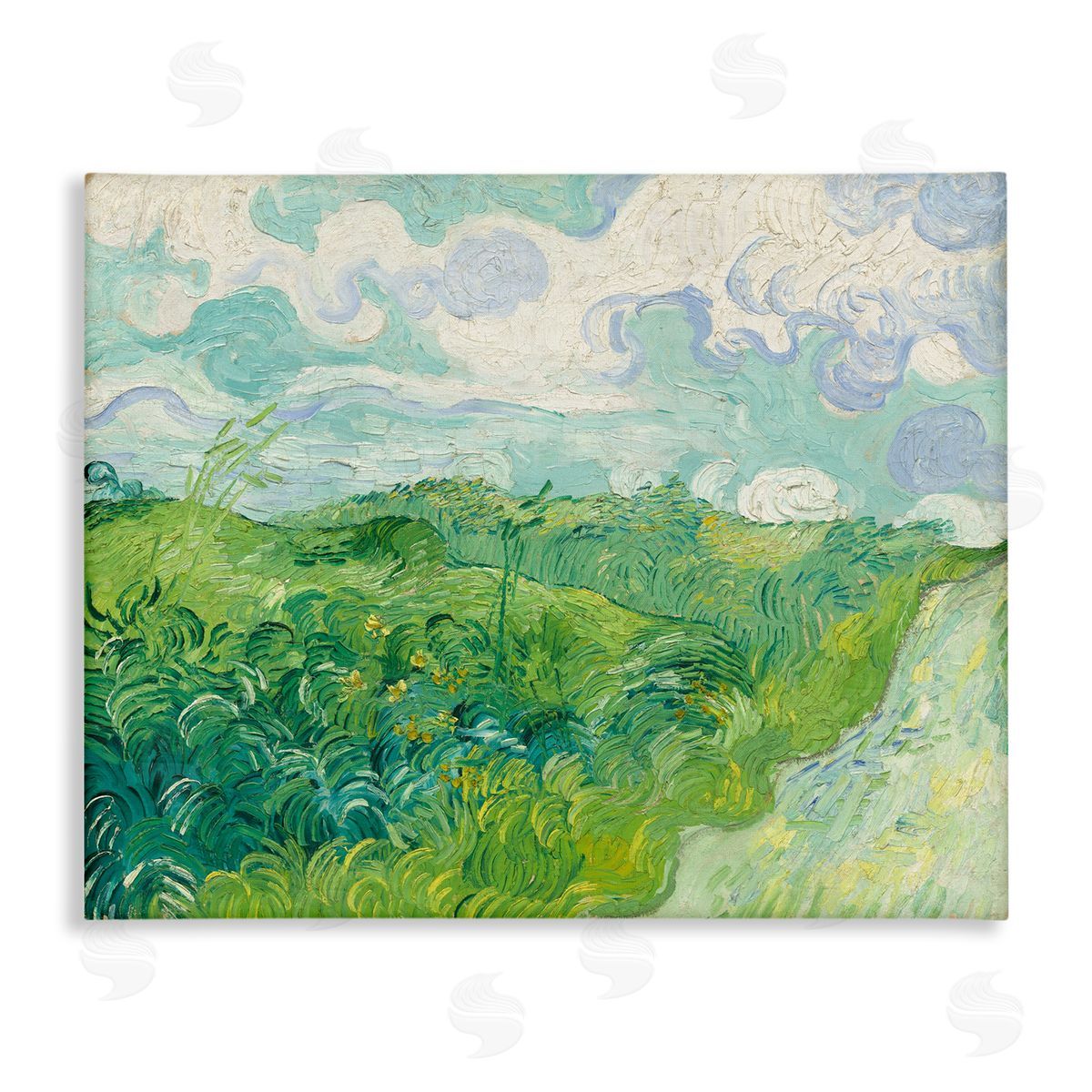 one1000paintings Van Gogh Green Wheat Field Canvas Wall Art Print