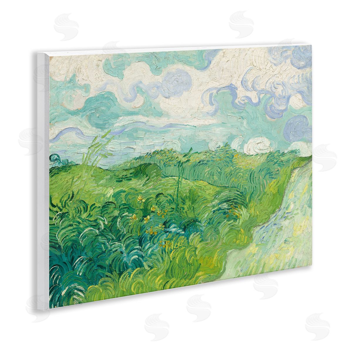 one1000paintings Van Gogh Green Wheat Field Wooden Wall Plaque Art Print