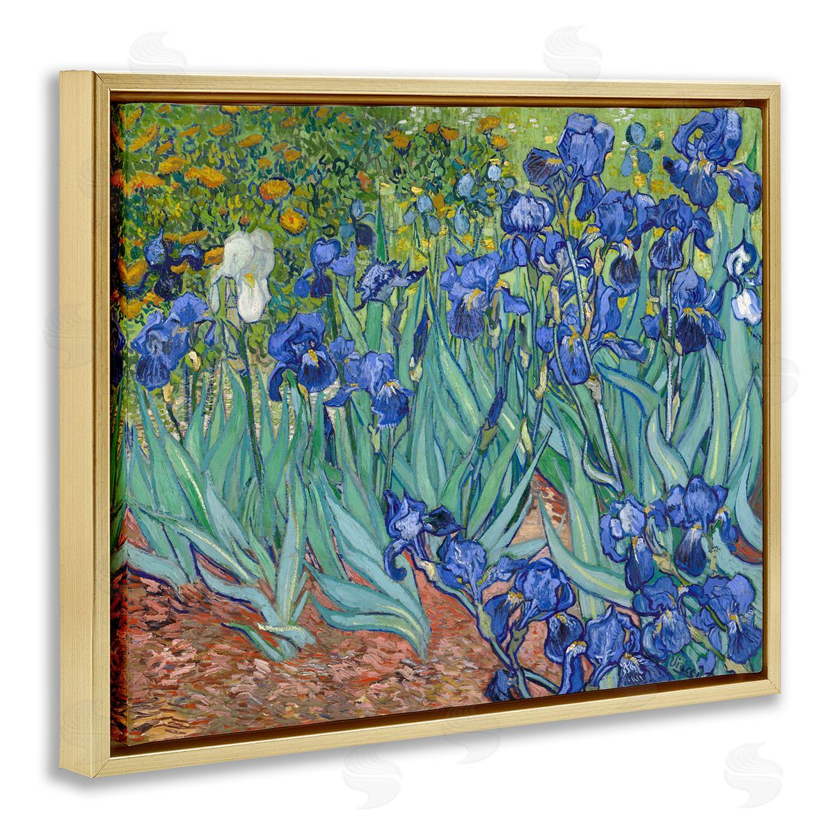 one1000paintings Classic Van Gogh Irises Gold Floating Frame Canvas Wall Art Print