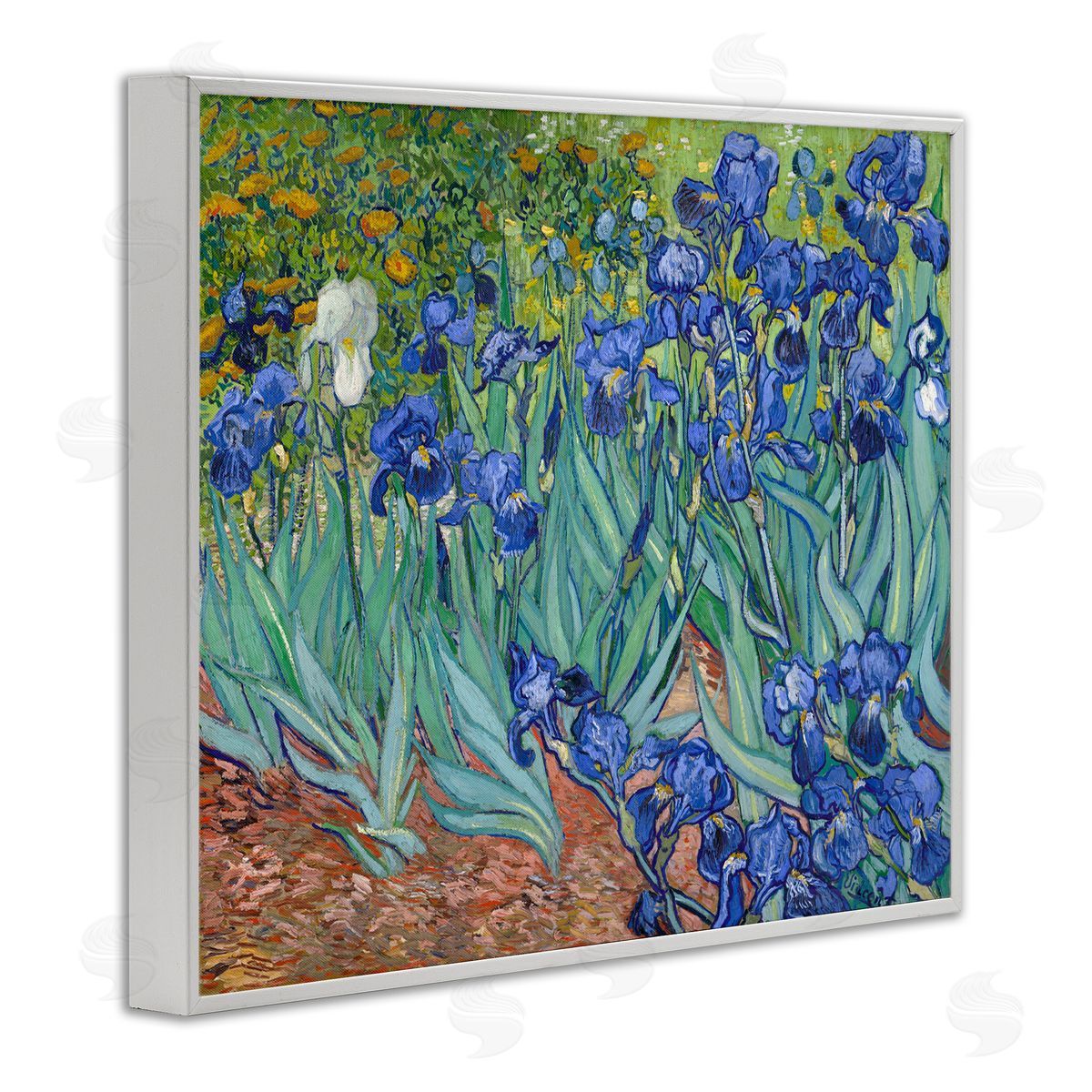 one1000paintings Classic Van Gogh Irises White Framed Giclee Wall Art Print