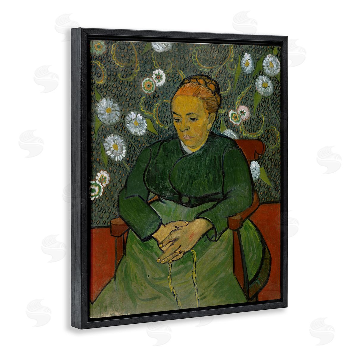 one1000paintings Van Gogh Madame Ruolin Black Floating Frame Canvas Wall Art Print