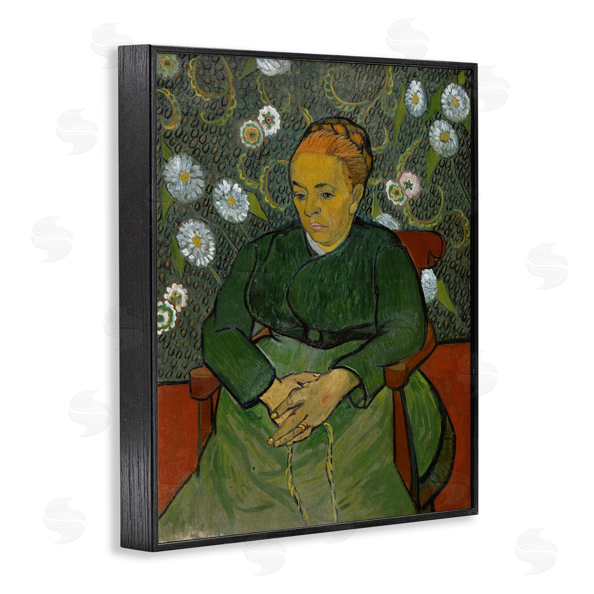 one1000paintings Van Gogh Madame Ruolin Black Framed Giclee Wall Art Print