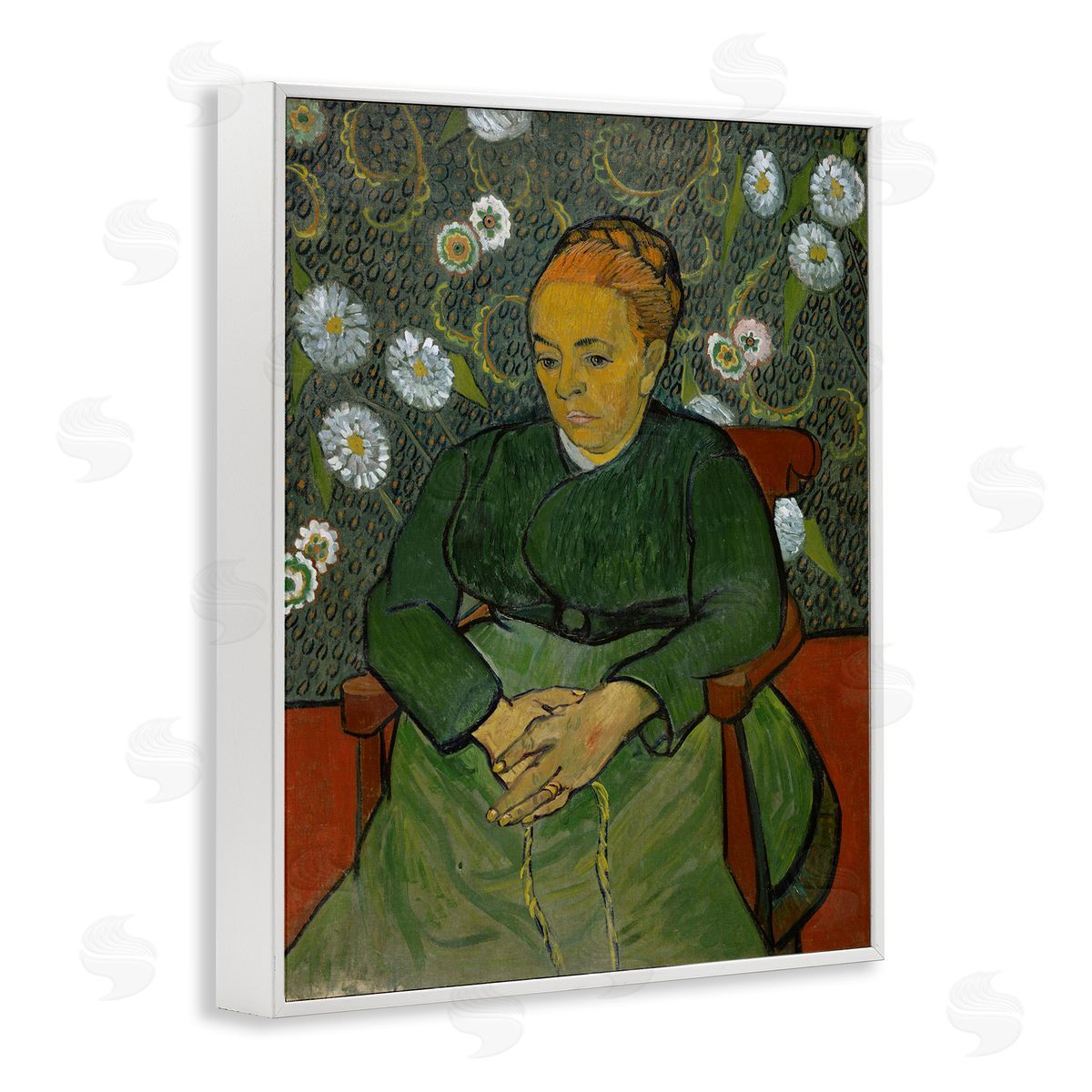one1000paintings Van Gogh Madame Ruolin White Framed Giclee Wall Art Print