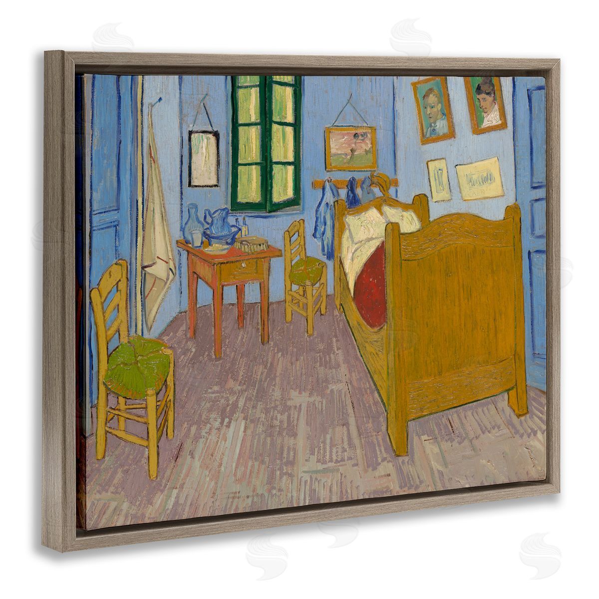 one1000paintings Classical Van Gogh Bedroom Brown Floating Frame Canvas Wall Art Print