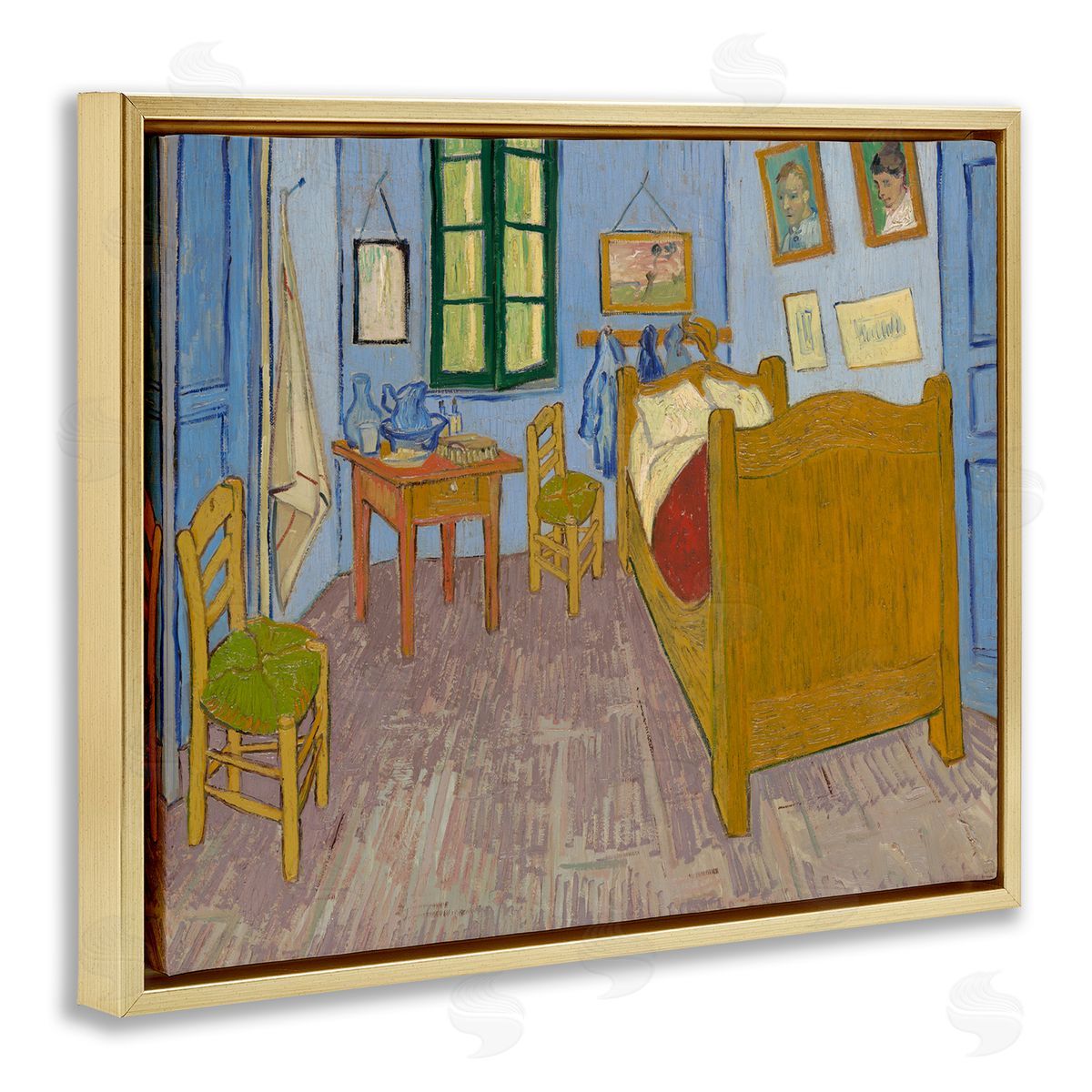 one1000paintings Classical Van Gogh Bedroom Gold Floating Frame Canvas Wall Art Print