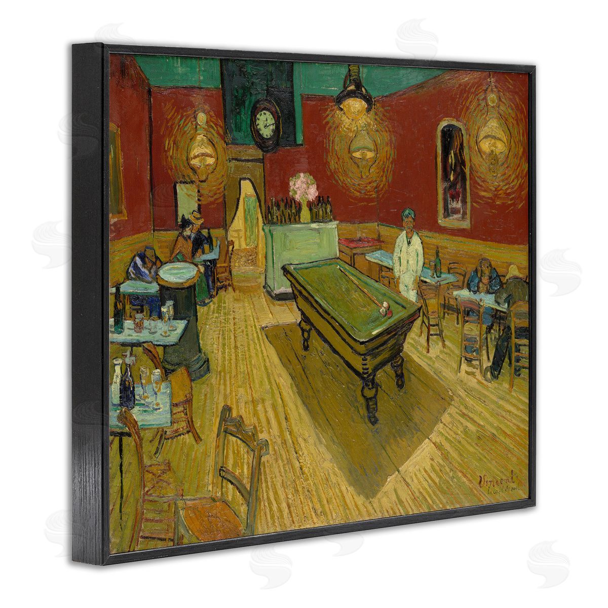 one1000paintings Van Gogh The Night Café Black Framed Giclee Wall Art Print