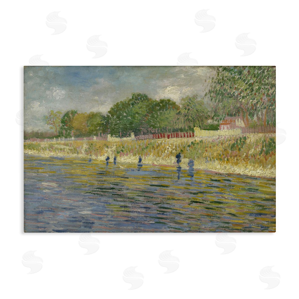 Classic Van Gogh River Landscape Canvas Wall Art, Home Decor by one1000paintings