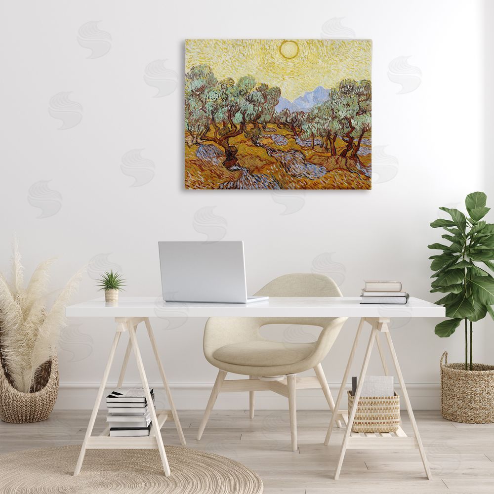 one1000paintings Classic Van Gogh Olive Trees Canvas Wall Art Print in Room