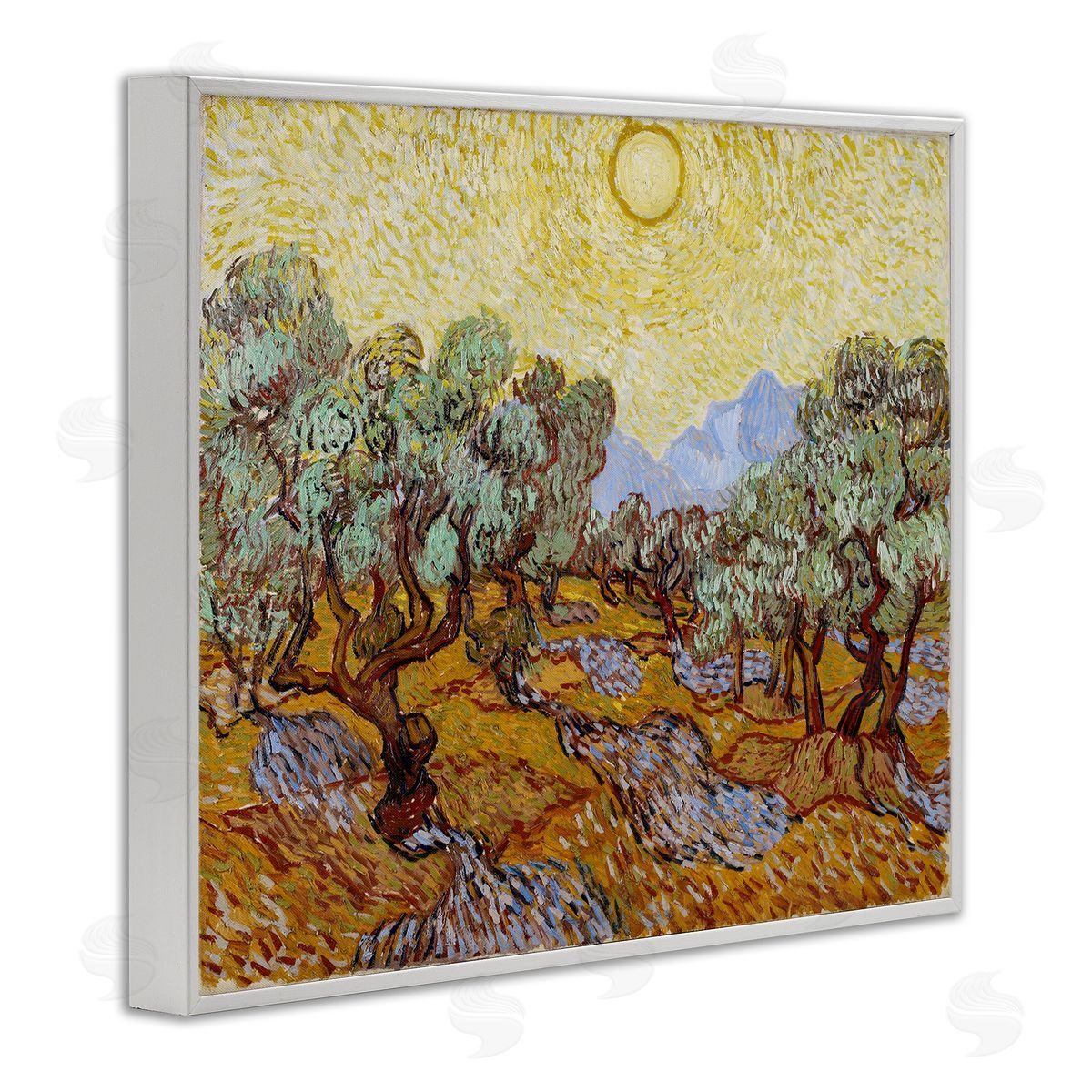 one1000paintings Classic Van Gogh Olive Trees White Framed Giclee Wall Art Print