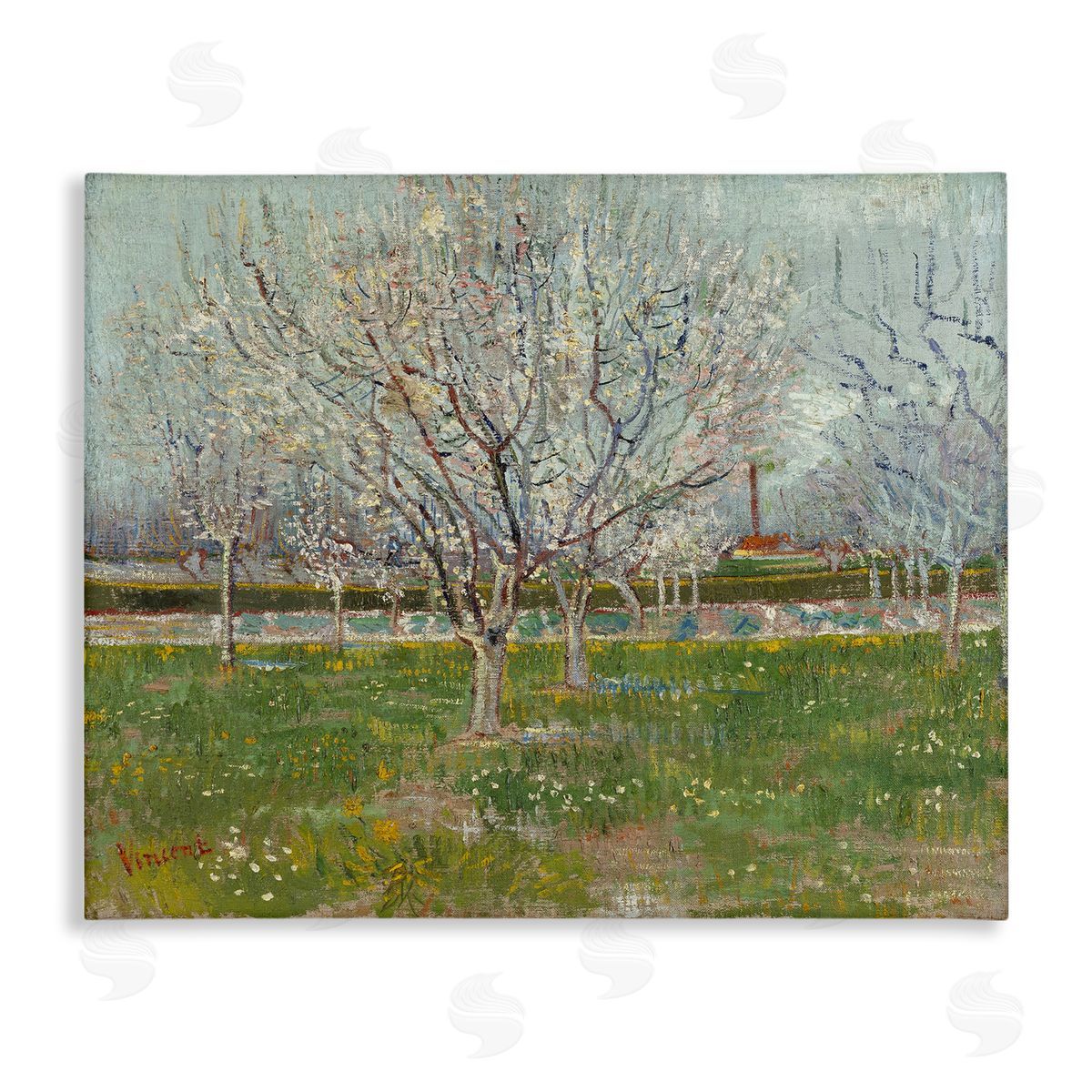 one1000paintings Van Gogh Orchard in Blossom Canvas Wall Art Print