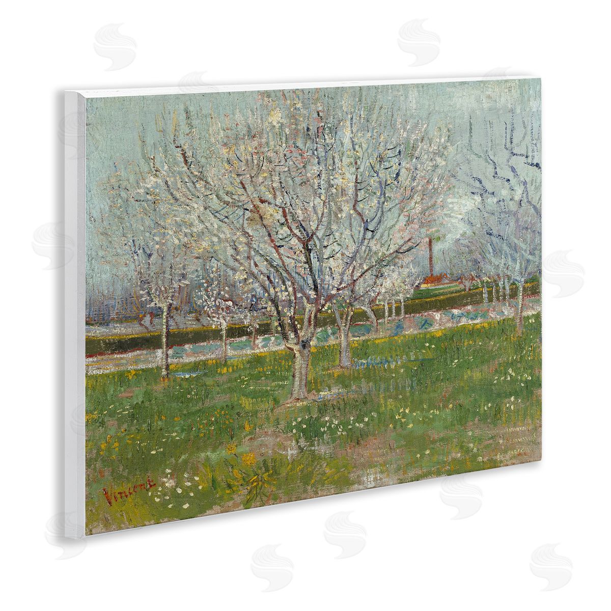 one1000paintings Van Gogh Orchard in Blossom Wooden Wall Plaque Art Print