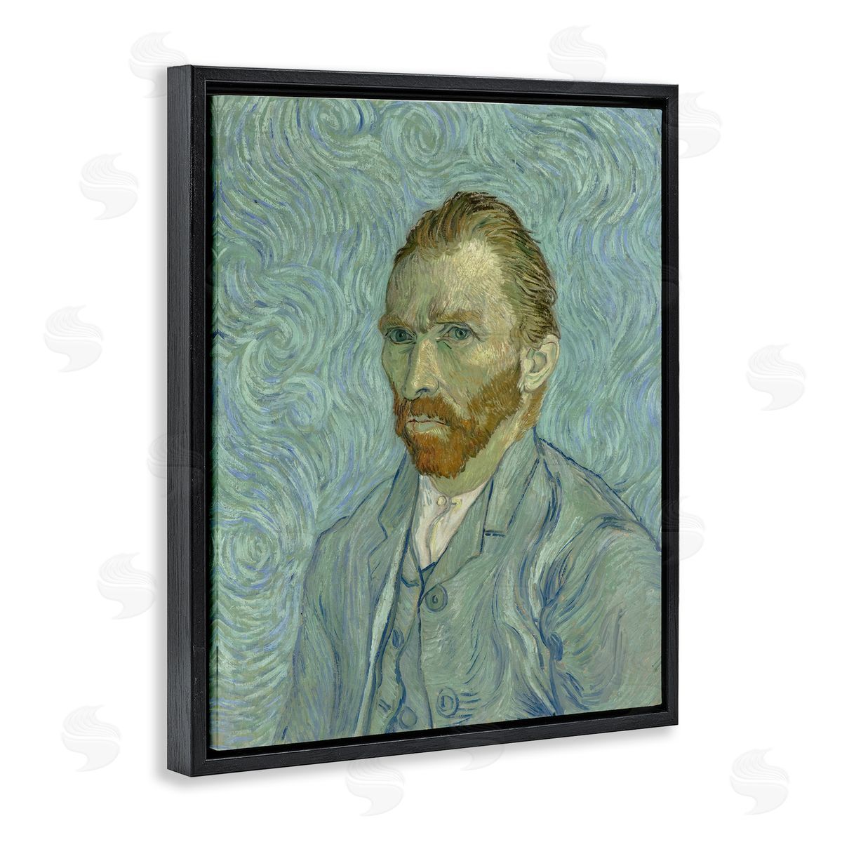 one1000paintings Van Gogh Classic Self Portrait Black Floating Frame Canvas Wall Art Print