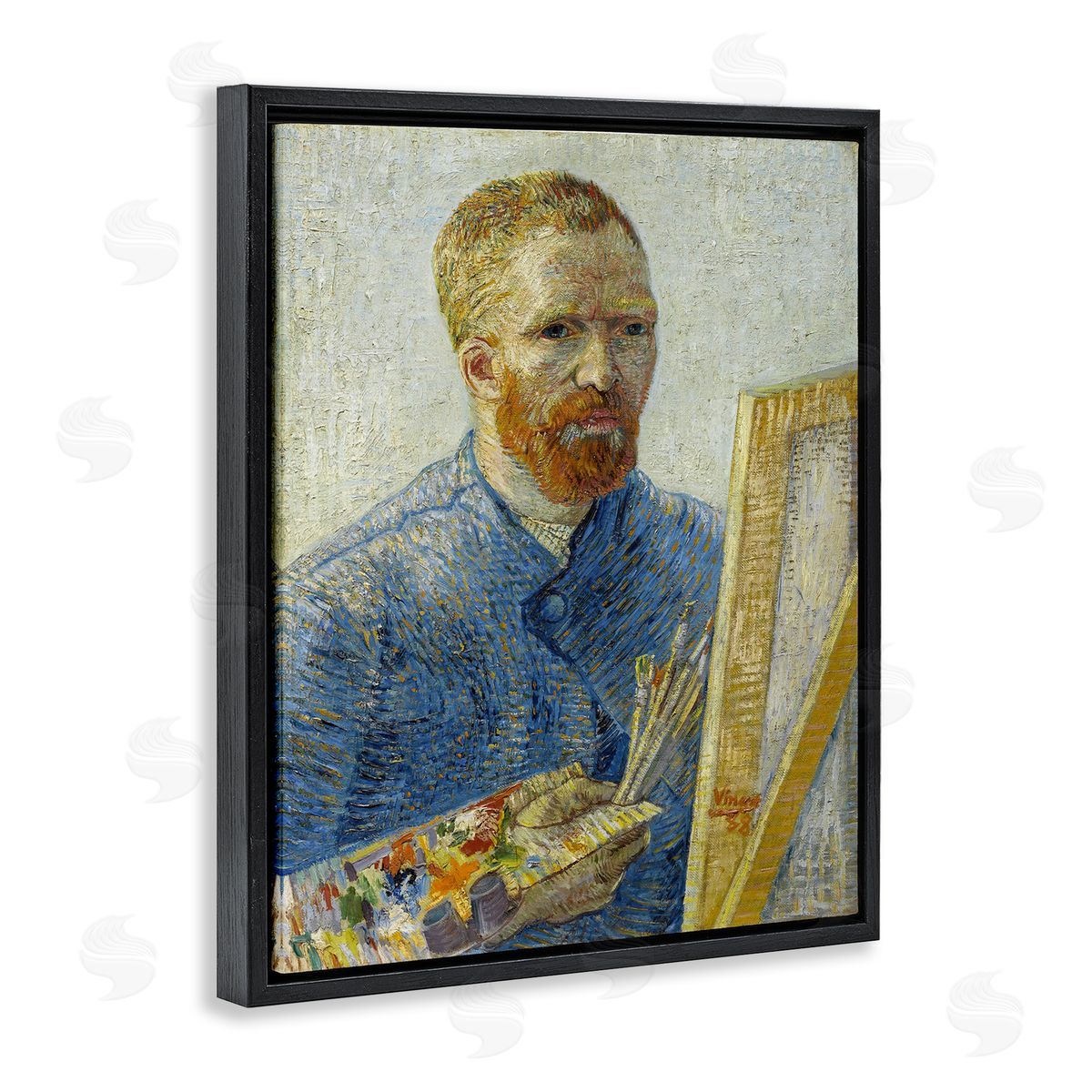 one1000paintings Van Gogh Painter Self Portrait Black Floating Frame Canvas Wall Art Print