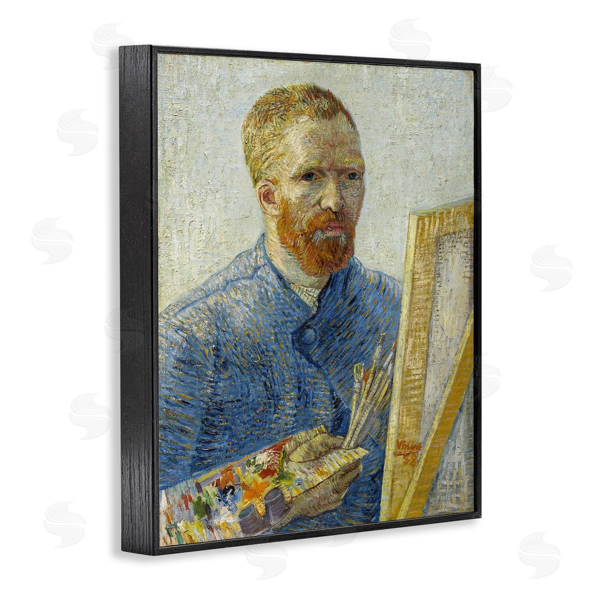 one1000paintings Van Gogh Painter Self Portrait Black Framed Giclee Wall Art Print