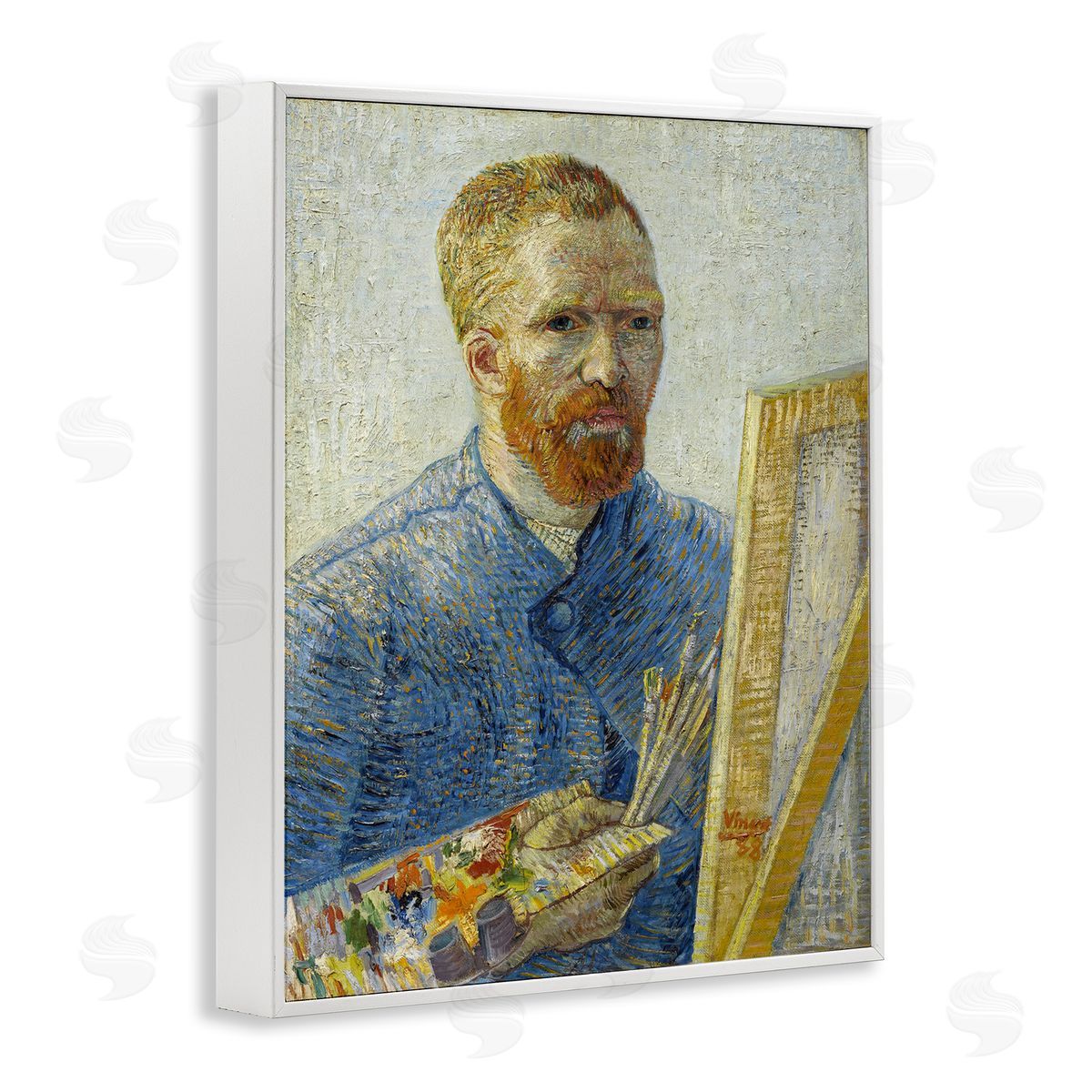 one1000paintings Van Gogh Painter Self Portrait White Framed Giclee Wall Art Print
