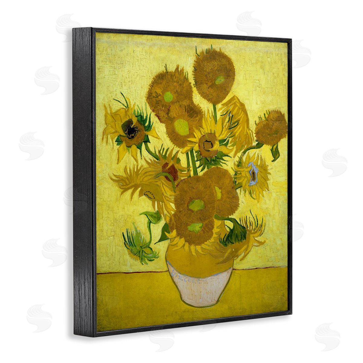 one1000paintings Van Gogh Yellow Sunflowers Black Framed Giclee Wall Art Print