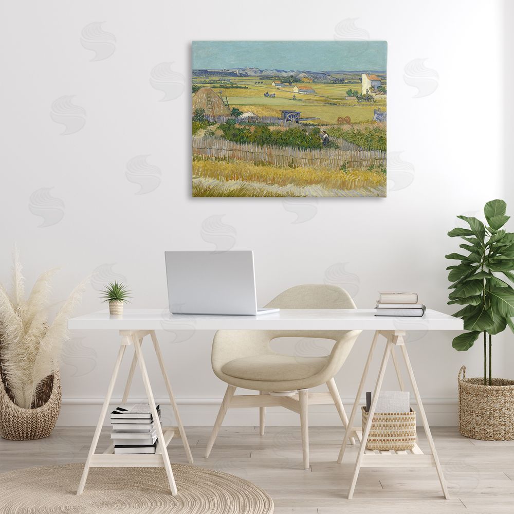one1000paintings Van Gogh The Harvest Landscape Canvas Wall Art Print in Room