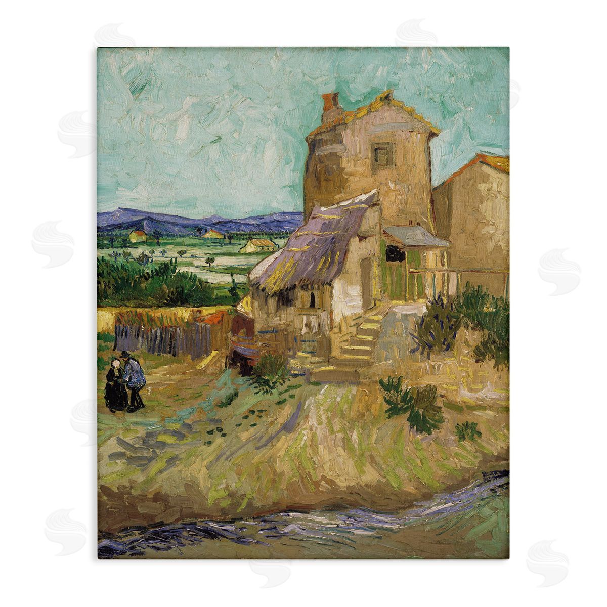 one1000paintings Van Gogh Old Mill Landscape Canvas Wall Art Print