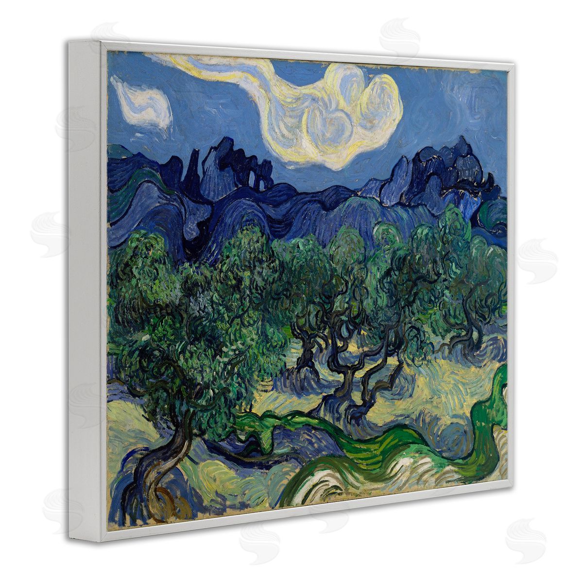one1000paintings Van Gogh Olive Trees Landscape White Framed Giclee Wall Art Print