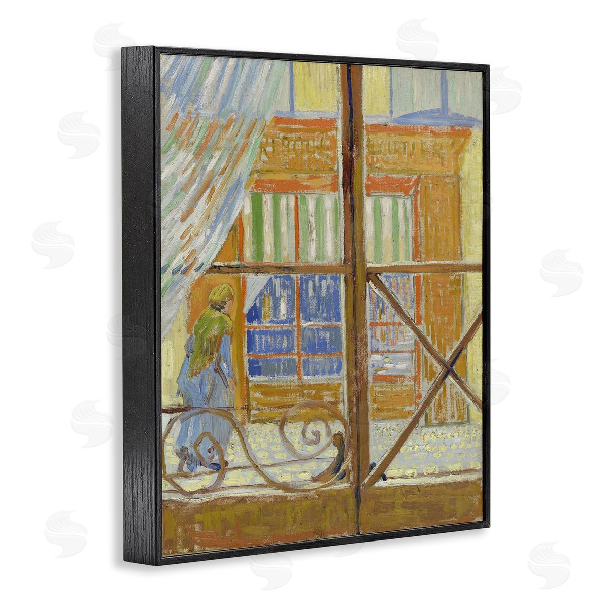 one1000paintings Van Gogh View of Butcher's Shop Black Framed Giclee Wall Art Print