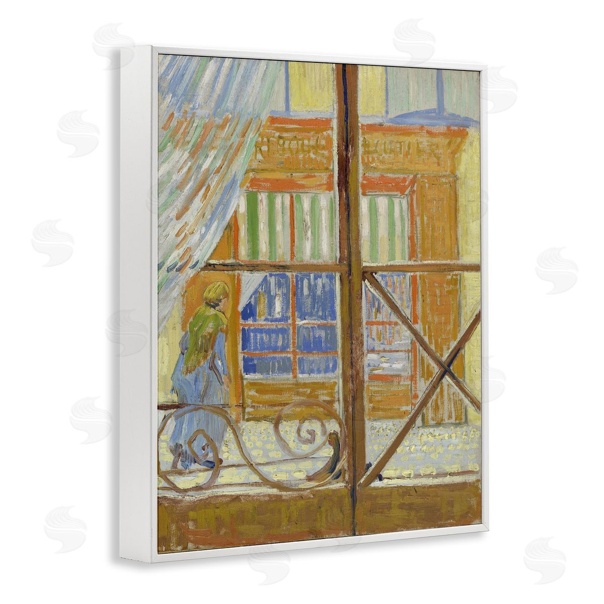 one1000paintings Van Gogh View of Butcher's Shop White Framed Giclee Wall Art Print