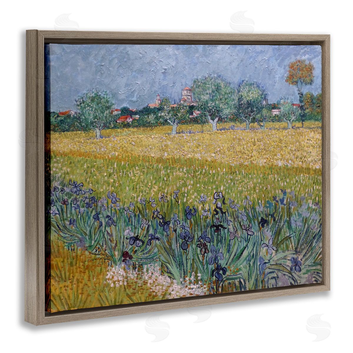 one1000paintings Van Gogh View of Arles Brown Floating Frame Canvas Wall Art Print