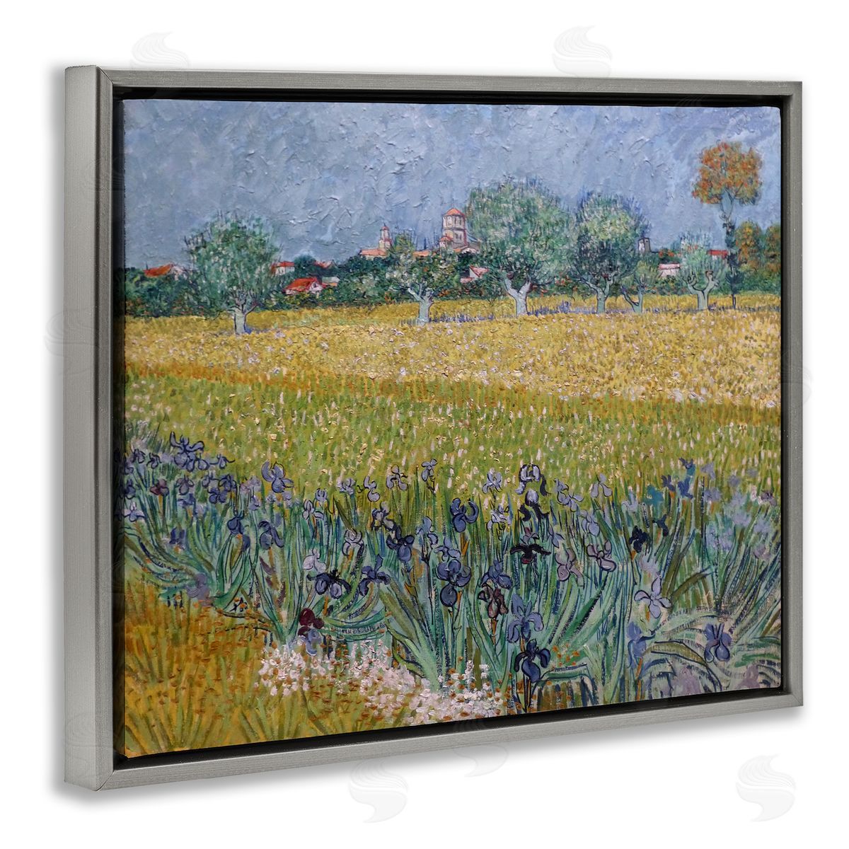 one1000paintings Van Gogh View of Arles Gray Floating Frame Canvas Wall Art Print