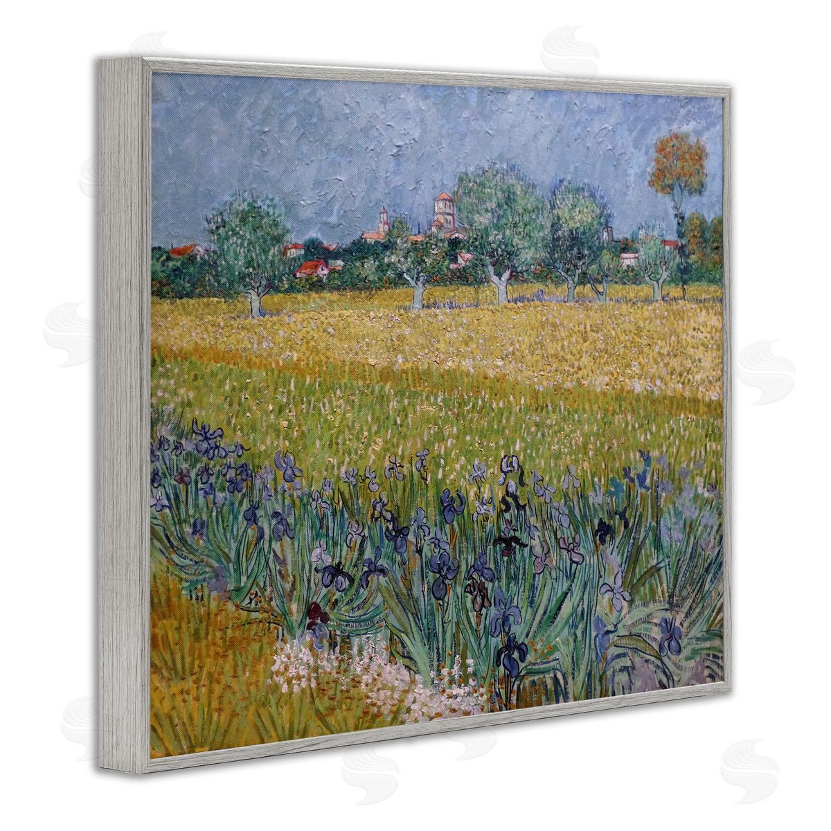 one1000paintings Van Gogh View of Arles Gray Framed Giclee Wall Art Print