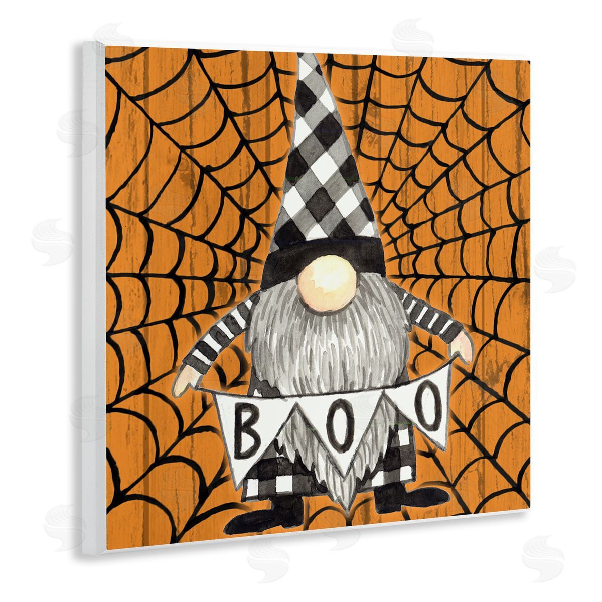 Elena Vladykina Rustic Halloween Gnome Wooden Wall Plaque Art Print