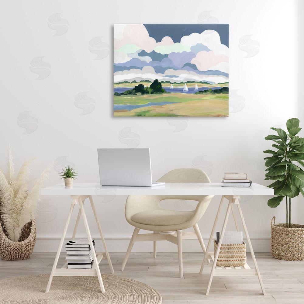 Jennifer Brinley rep. Levison Designs Billowing Clouds Countryside Canvas Wall Art Print in Room