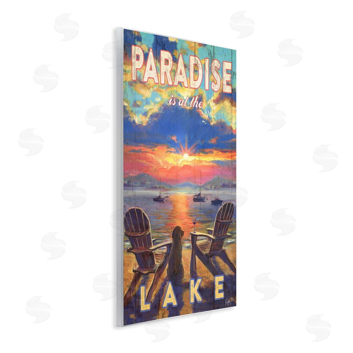 Geoff Allen Paradise At Lake Landscape Wooden Wall Plaque Art Print