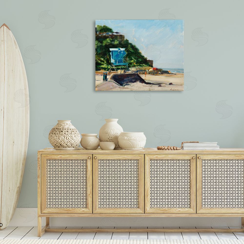 Geoff Allen Beach Guard Tower Canvas Wall Art Print in Room