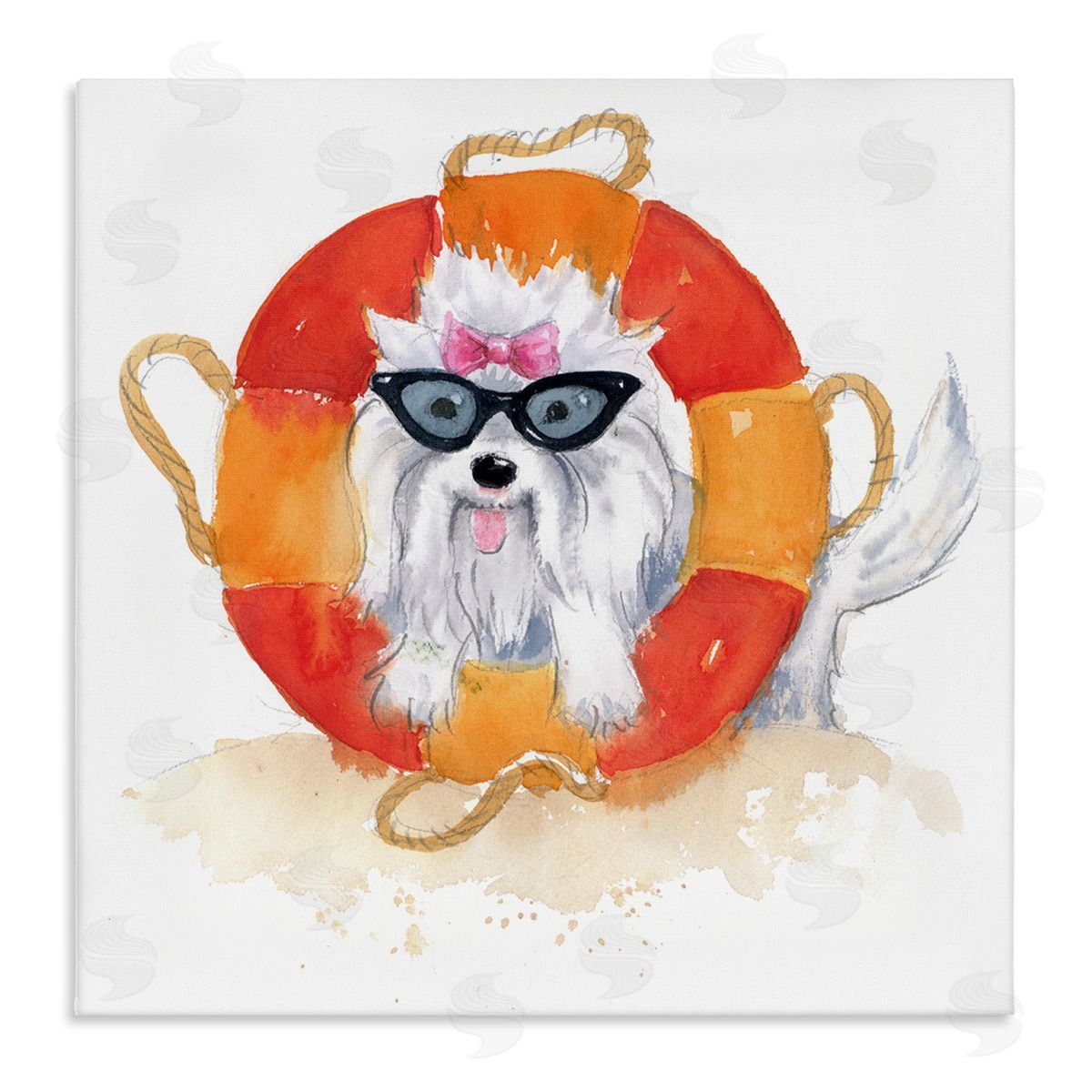 Geoff Allen Sandy Dog in Sunglasses Canvas Wall Art Print