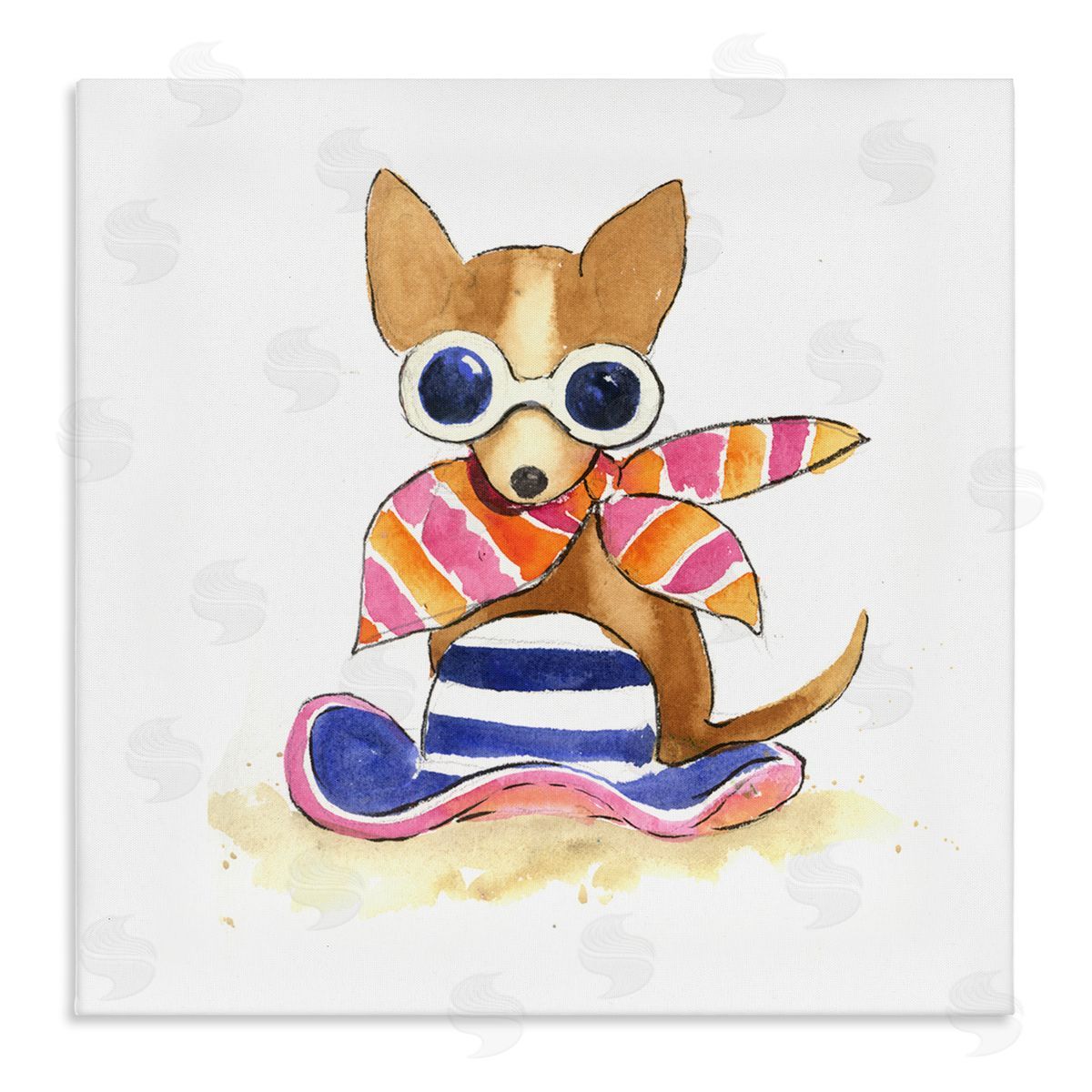 Geoff Allen Sandy Dog on Beach Canvas Wall Art Print