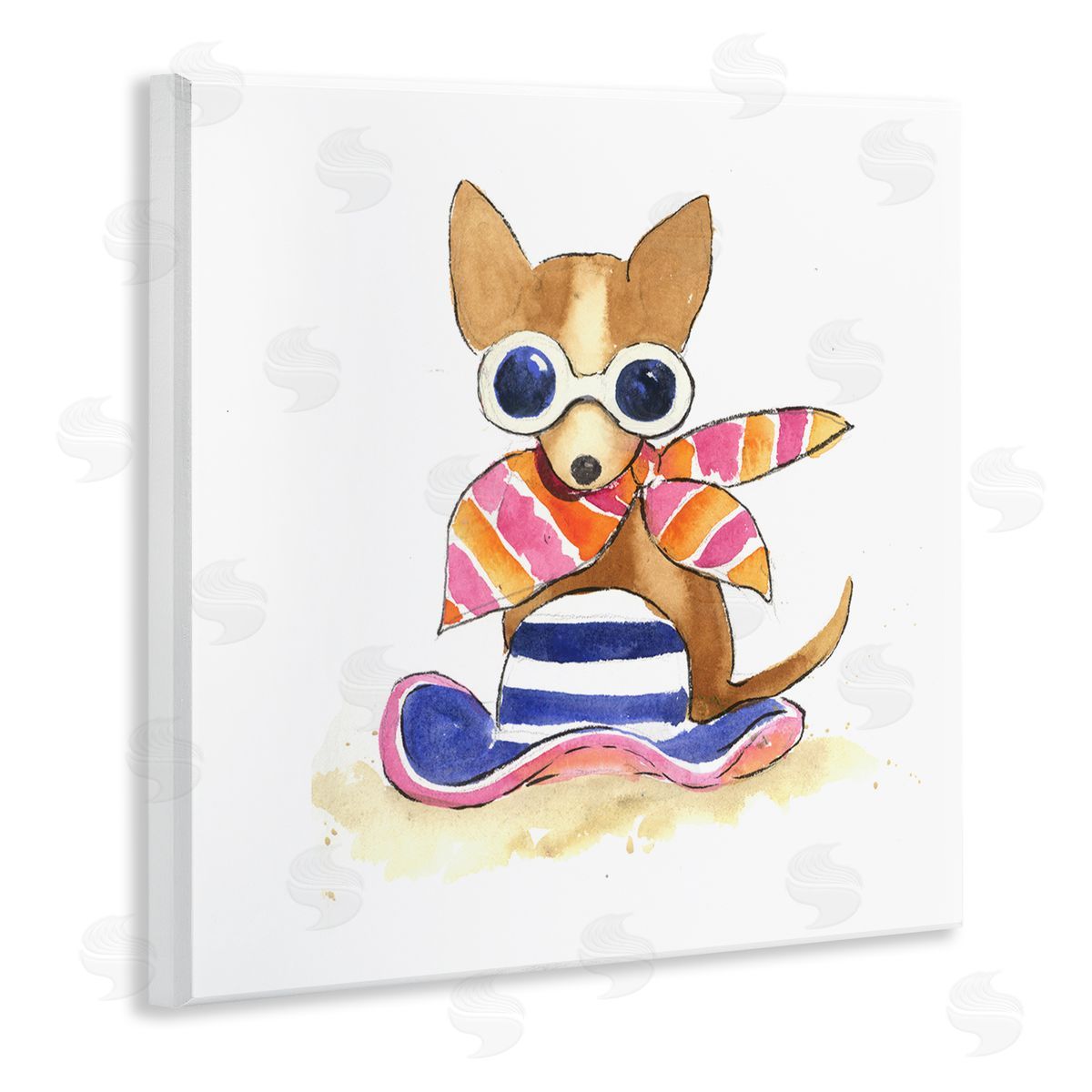 Geoff Allen Sandy Dog on Beach Wooden Wall Plaque Art Print