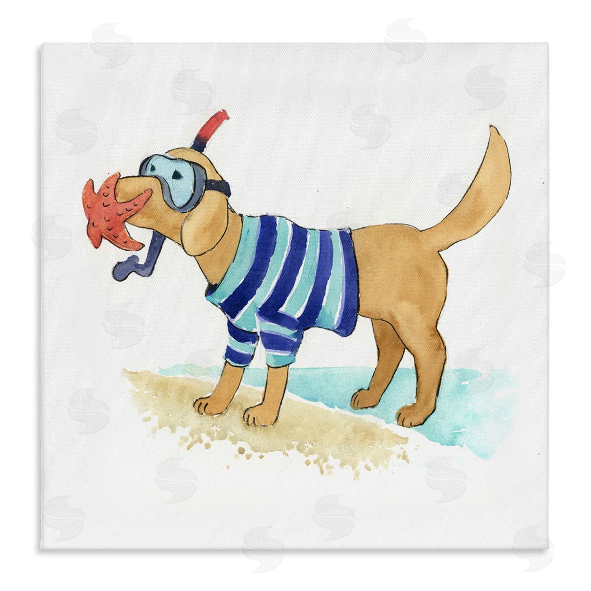 Geoff Allen Sandy Dog with Snorkel Canvas Wall Art Print