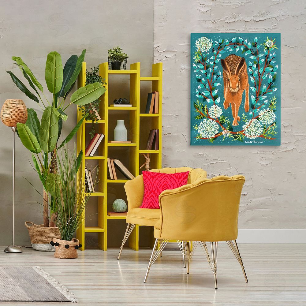 Renee Thompson Hare & Huckleberries Canvas Wall Art Print in Room