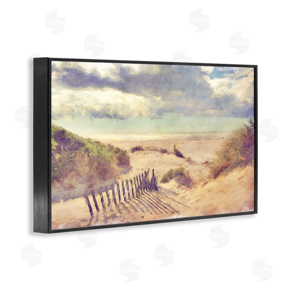 Noah Bay Golden Sands Beach Black Framed Giclee Wall Art Print