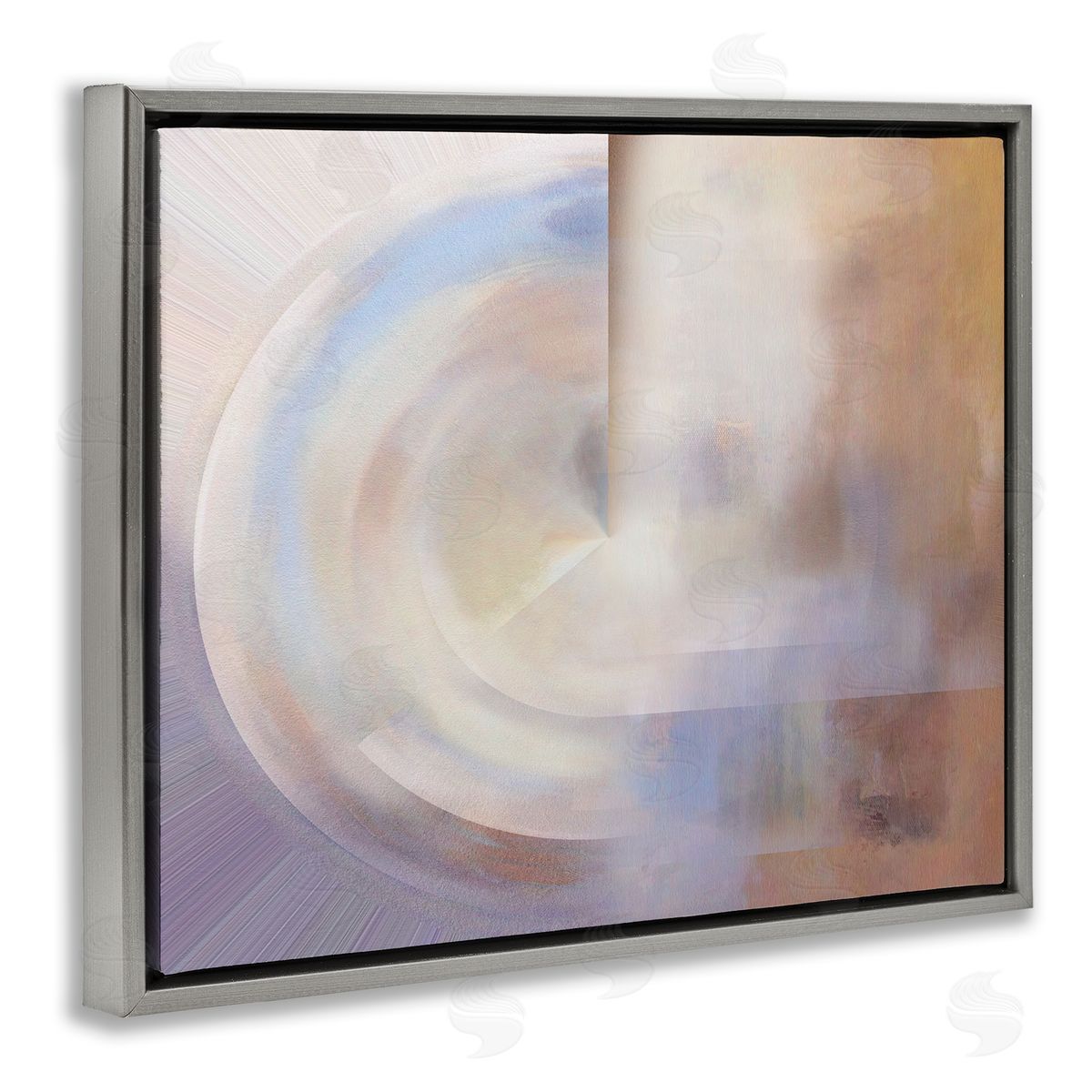 Noah Bay Ghosts of New York Abstract Gray Floating Frame Canvas Wall Art Print