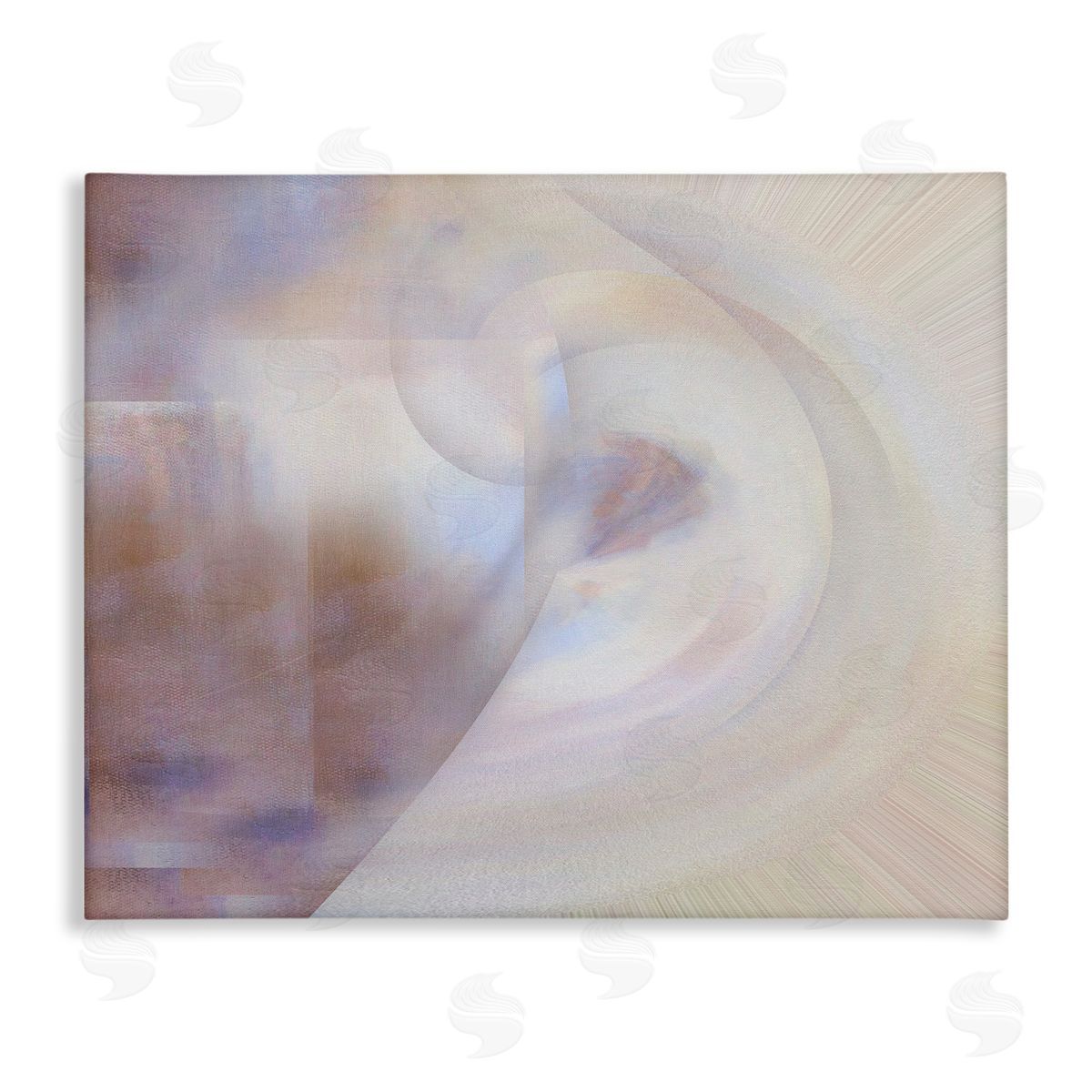 Noah Bay Faded Beige Abstraction Canvas Wall Art Print