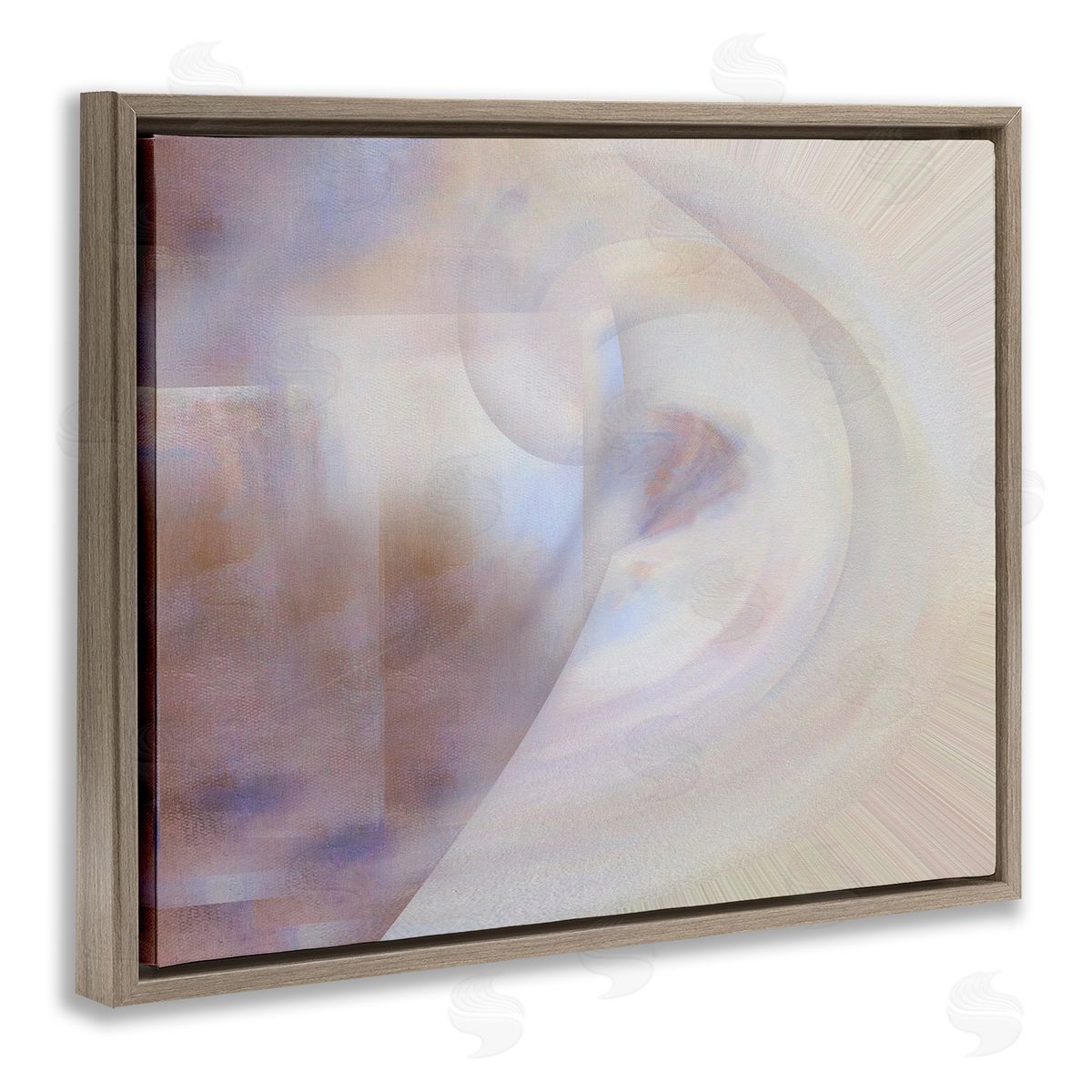 Noah Bay Faded Beige Abstraction Brown Floating Frame Canvas Wall Art Print