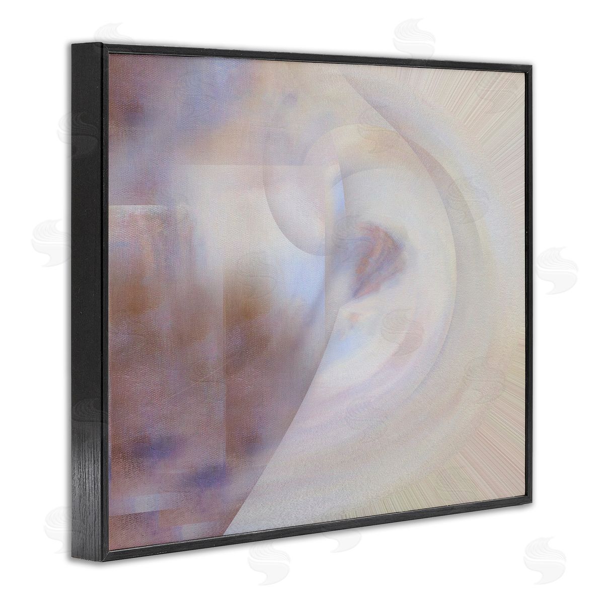 Noah Bay Faded Beige Abstraction Black Framed Giclee Wall Art Print