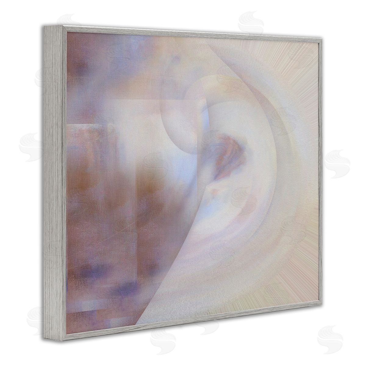 Noah Bay Faded Beige Abstraction Gray Framed Giclee Wall Art Print