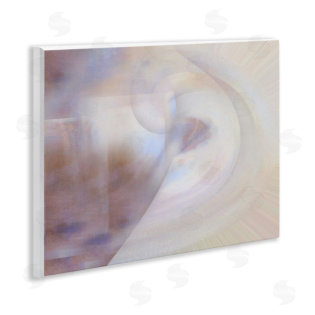 Noah Bay Faded Beige Abstraction Wooden Wall Plaque Art Print